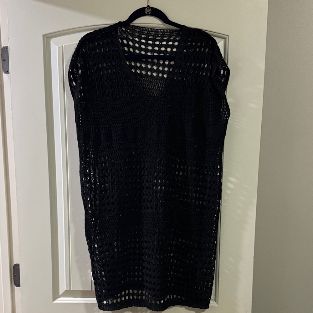 Black Crochet Cover-Up Dress